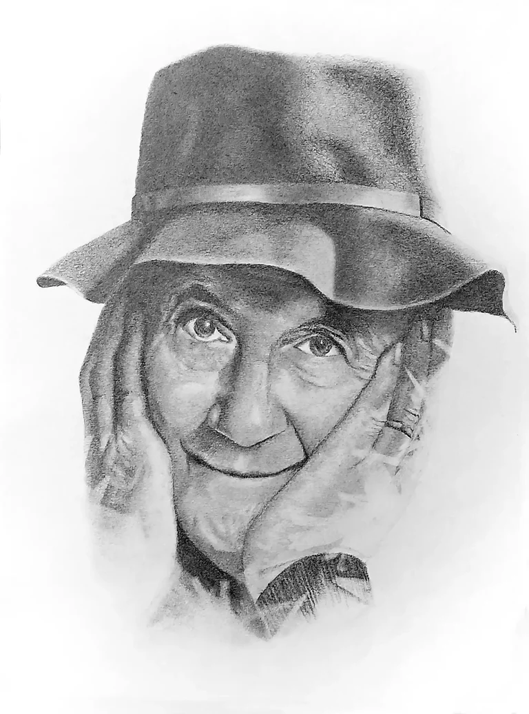 Retrato a grafito de Joan Miró