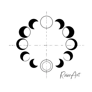 Diseño tatuaje del ciclo lunar
